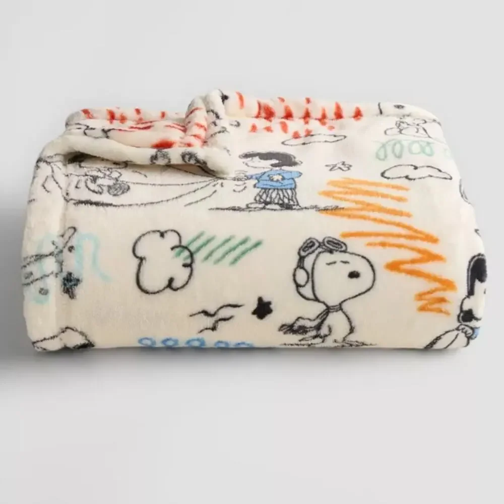 The Big One Peanuts Sketch Plush Throw Blanket